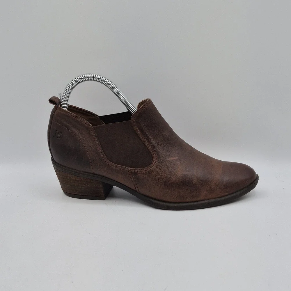Josef Seibel Boots Womens 8.5‎ 39 Brown Leather Ankle Chelsea Pull On Booties